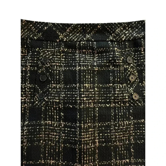 LOFT Ann Taylor Tweed Plaid Skirt women's size 6 black and beige - Picture 3 of 10